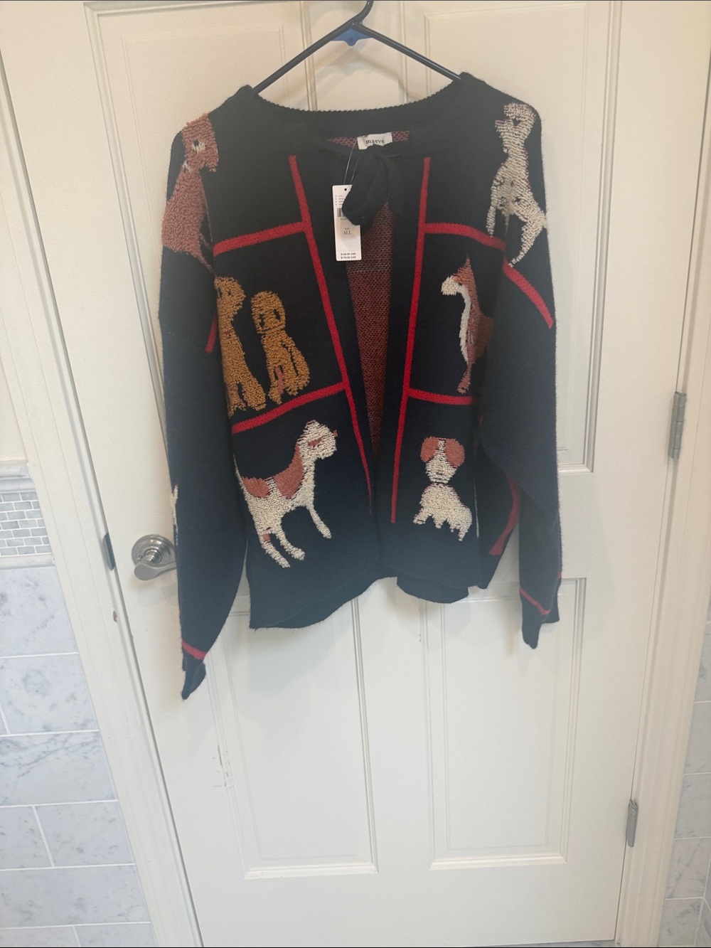 Maeve Black Cardigan with Red Speckle Knit - Picture 4 of 5